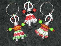 Handbeaded African Zulu Ndebele Mini Dolls - Set #6