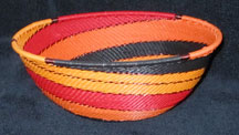 Medium African Zulu Telephone Wire Basket/Bowl - Trick or Treat