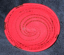 OVAL African Zulu Telephone Wire Basket/Bowl - Red Copper