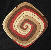 Square African Zulu Telephone Wire Basket/Bowl - Warm Sand